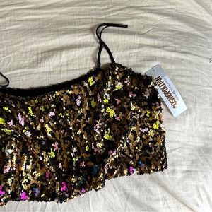 Cosmopolitan x Dress the Population NWT Sequin Strappy Isla Tank